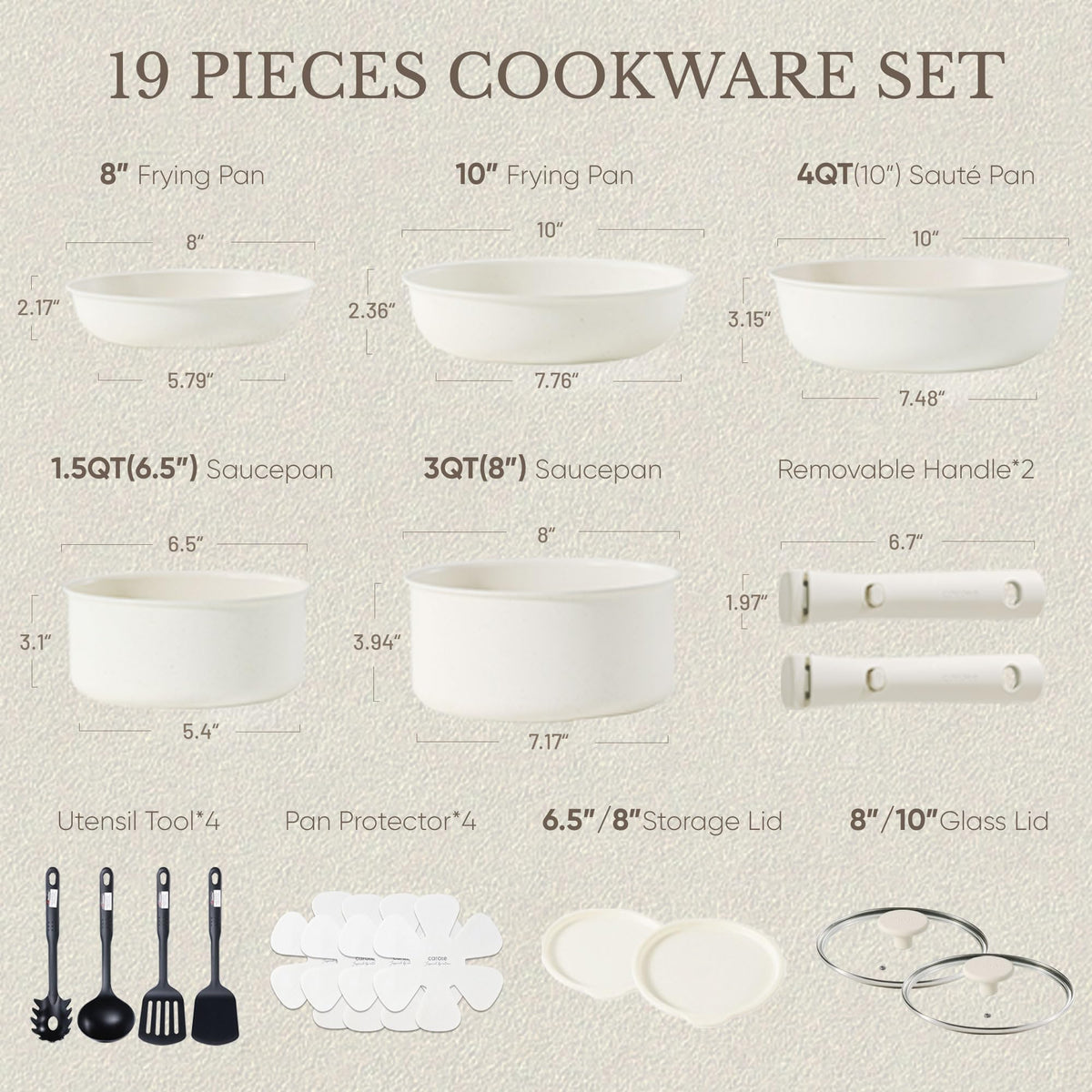 CAROTE nonstick coating closeup highlights easy cleaning and reduced sticking.