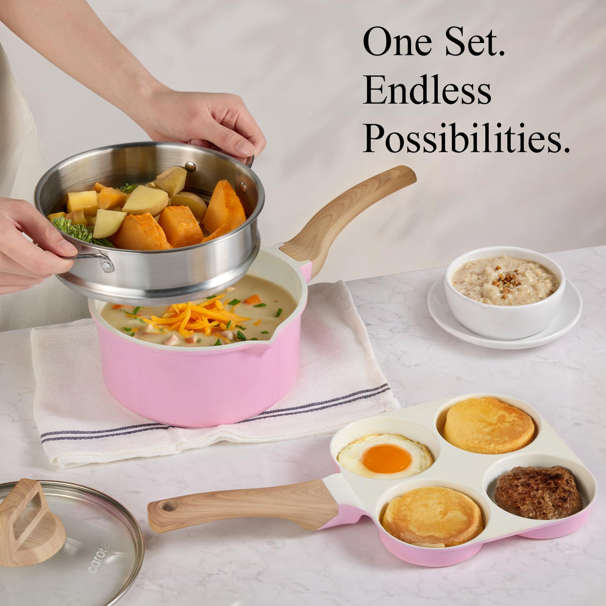 CAROTE 4-quart stockpot with lid for soups and stocks