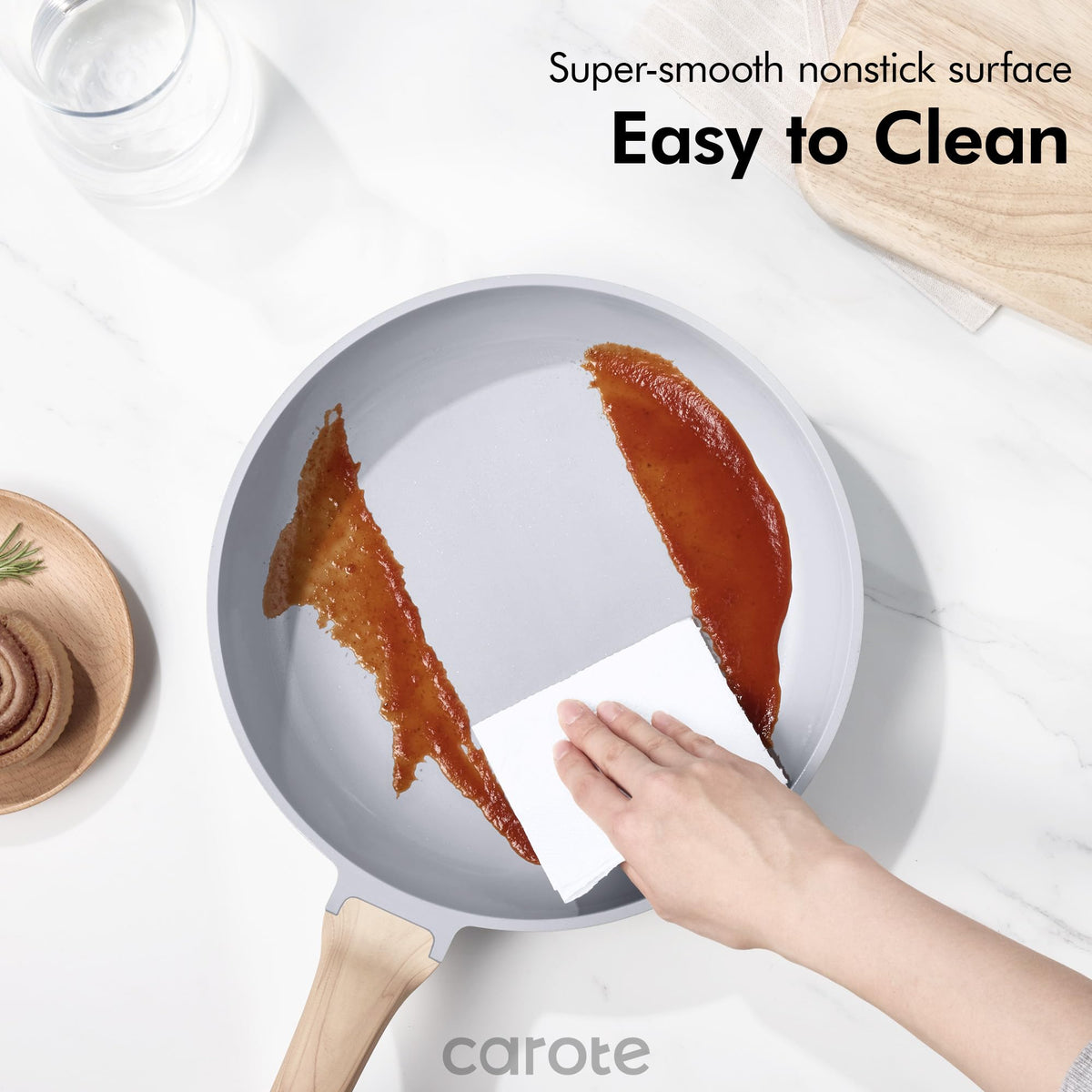 CAROTE 21pc sauté pan with lid for quick sautéed vegetables
