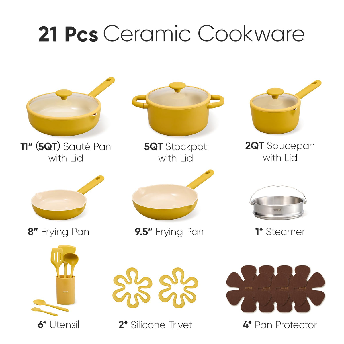 CAROTE 21pc set nonstick pan in action for easy release