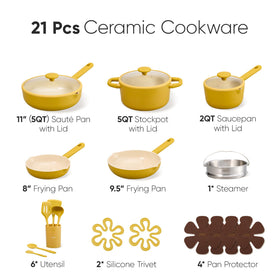 CAROTE 21pc set nonstick pan in action for easy release