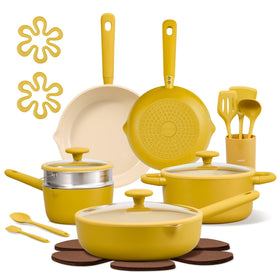 CAROTE 21pc set overview showing durable ceramic nonstick surface