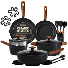 CAROTE 21pcs set: 8-inch fry pan with nonstick coating for easy release.