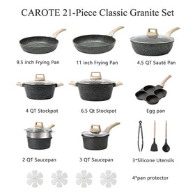 Close-up of CAROTE granite nonstick surface for easy food release