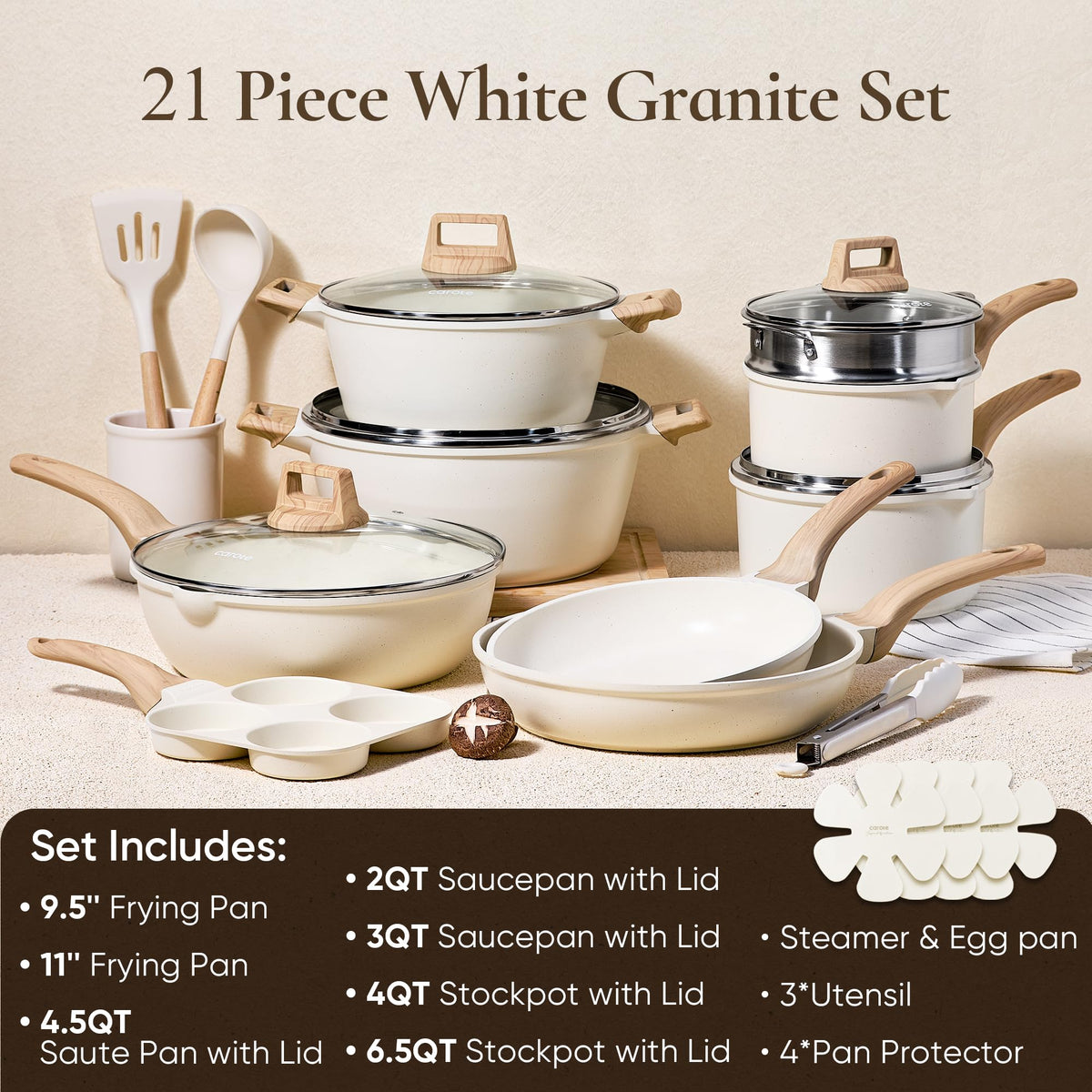 Carote 11-inch fry pan offers durable nonstick for versatile everyday meals.
