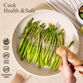 Carote 3-quart saucepan with lid supports simmering and easy cleanup.