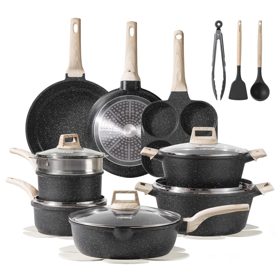 CAROTE 21pc pots and pans set full collection for versatile cooking