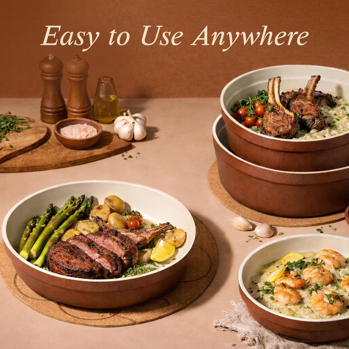 CAROTE 10-inch frying pan with even heat distribution for searing