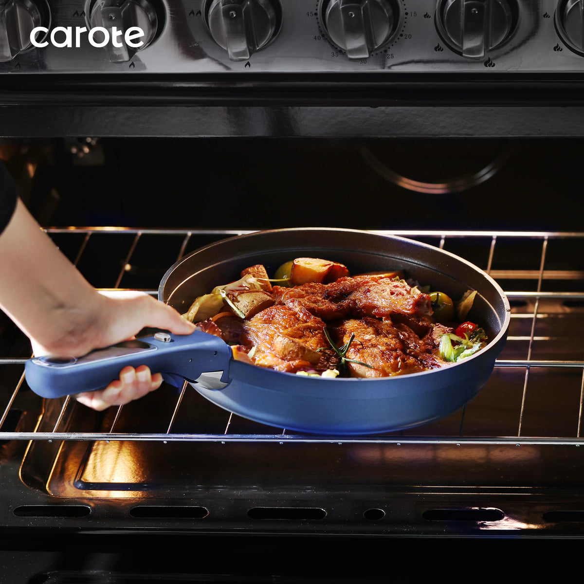 CAROTE 2-quart and 3-quart pans support efficient simmering.