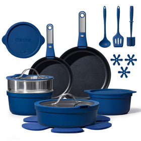 CAROTE 22-piece set with nonstick surface for easy release and cleanup.