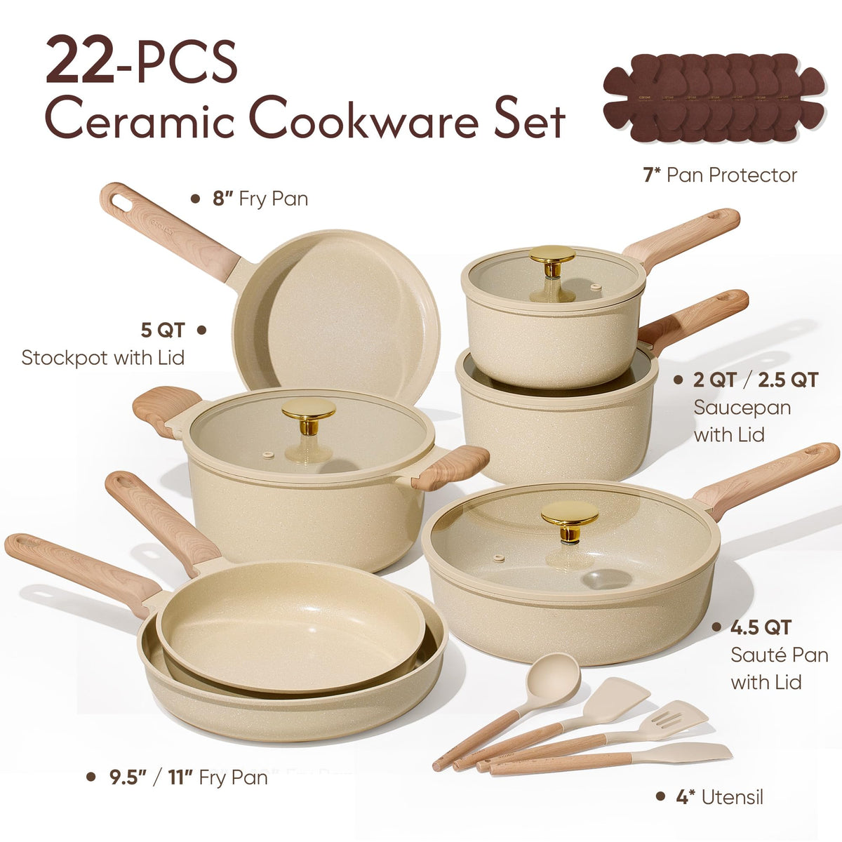 CAROTE ultra-nonstick surface reduces sticking during frying and sautéing