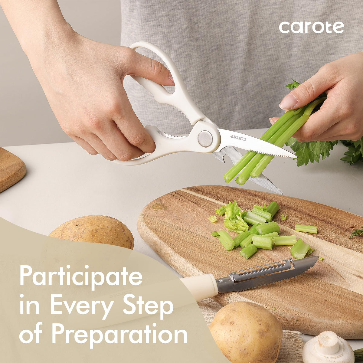 CAROTE silicone skimmer; keeps fried foods crisp while draining excess oil.