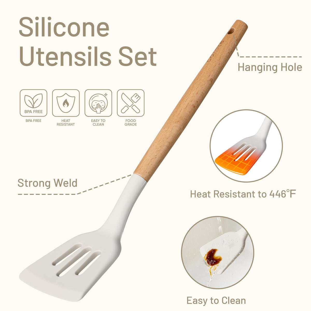 CAROTE silicone whisk with stainless core; ideal for whipping sauces and batters.