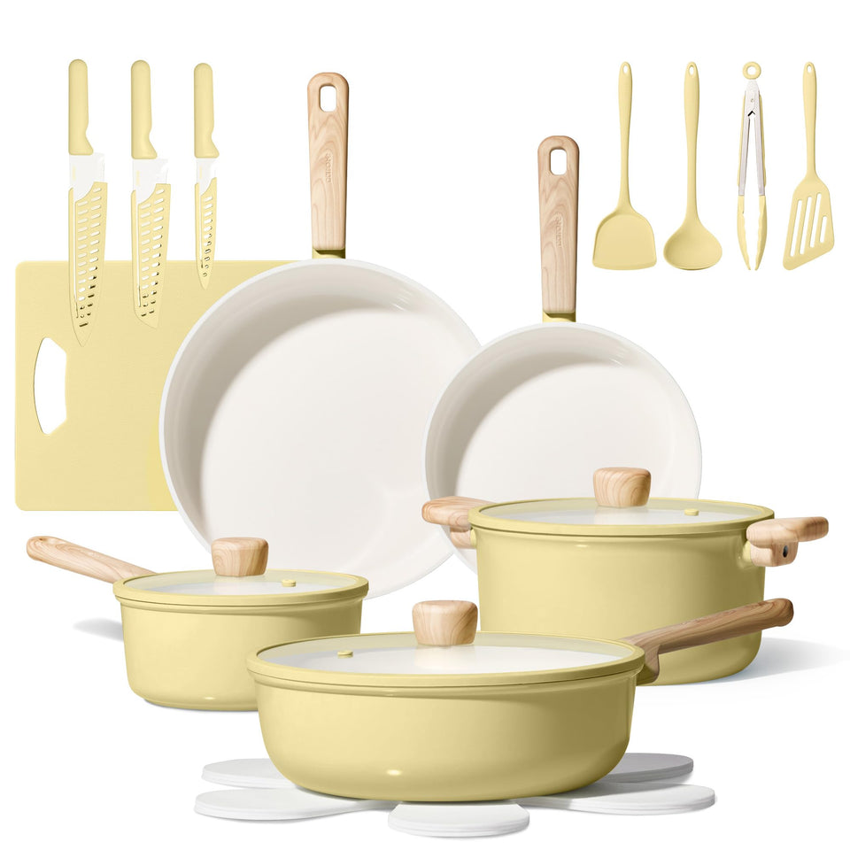 CAROTE 24pcs ceramic cookware set full collection for versatile cooking