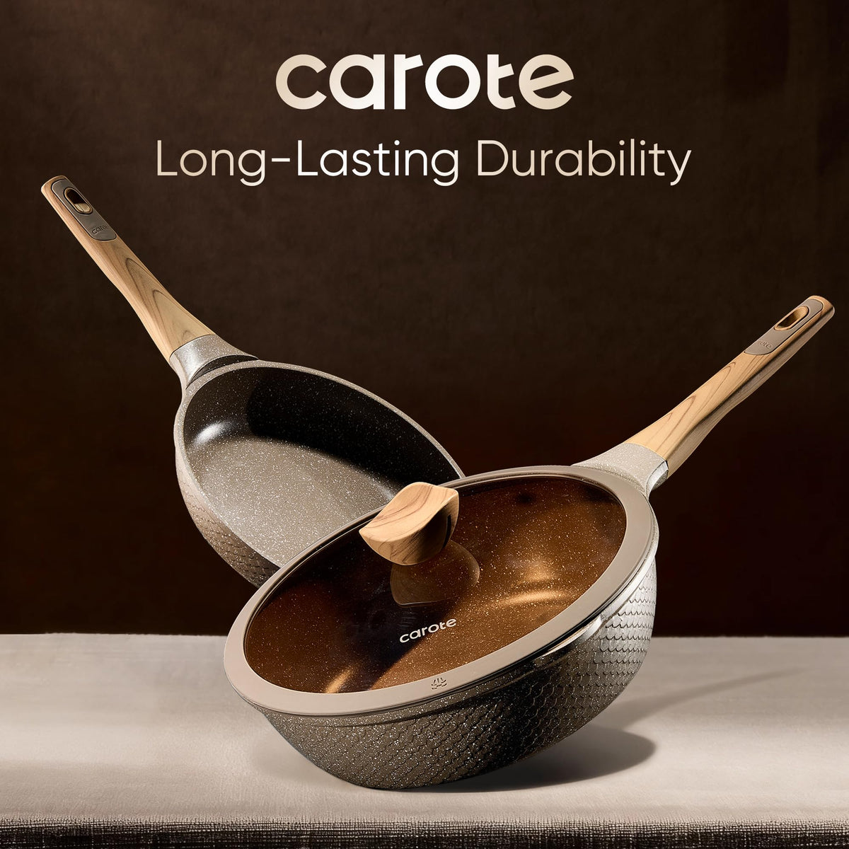 CAROTE 2.5-quart stockpot with lid ready for soups and stews.