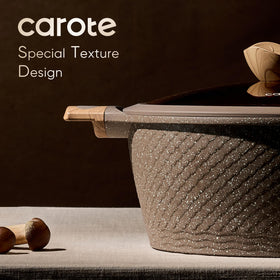 CAROTE 2-quart saucepan with lid demonstrating precise simmering.