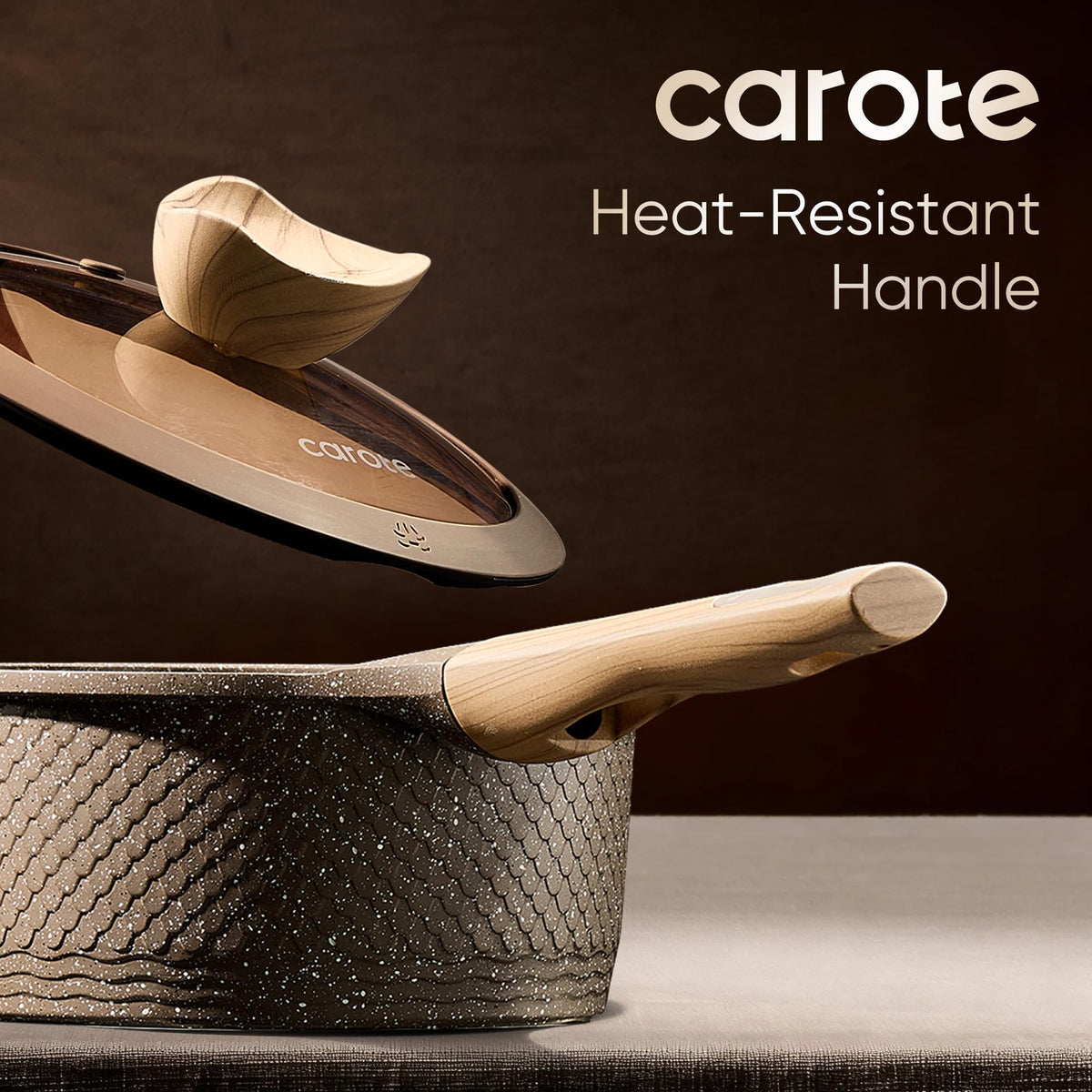 CAROTE 4.5-quart stockpot with lid designed for family meals.