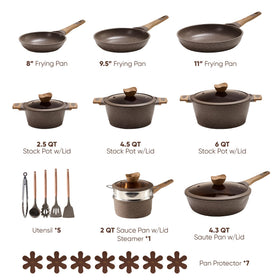 CAROTE 8-inch fry pan close-up with durable nonstick surface for easy cooking.