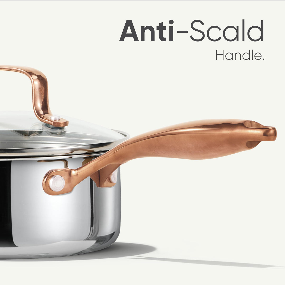 CAROTE 2Qt saucepan set lids closed illustrate secure lids for simmering and storage.