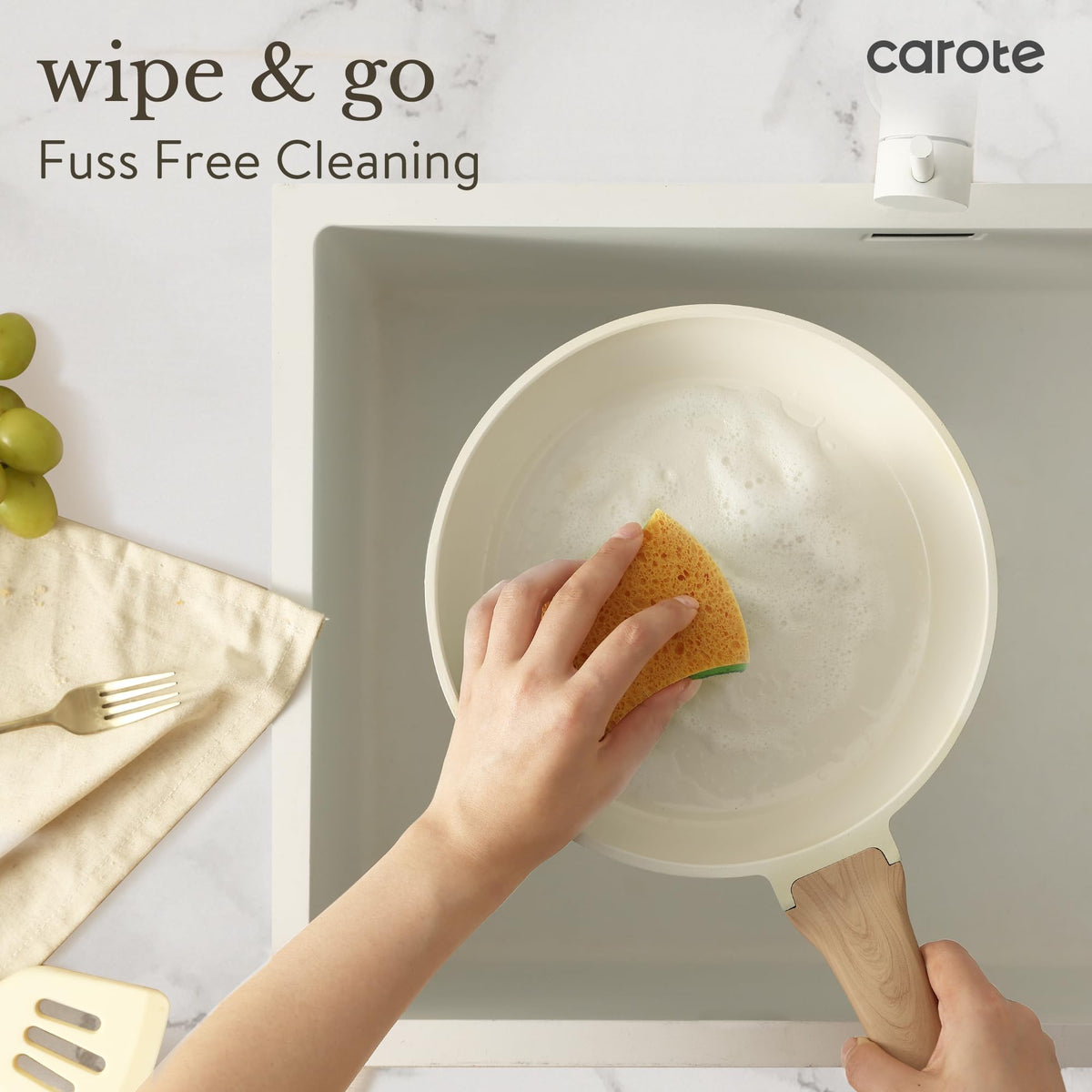 CAROTE 2-quart saucepan with lid for simmering sauces.
