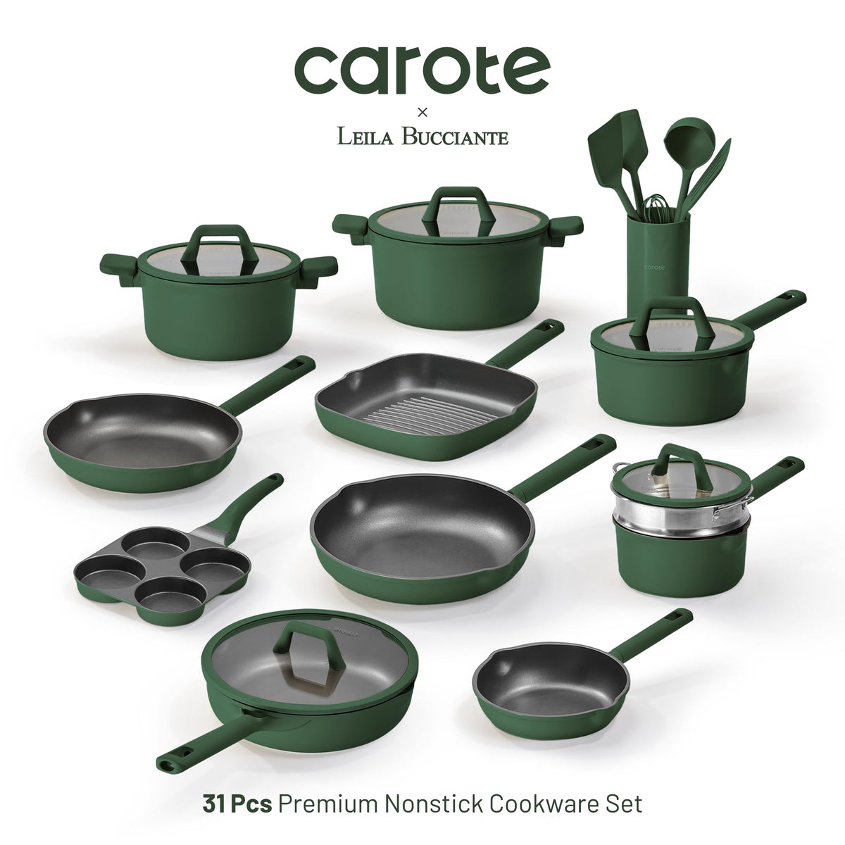 CAROTE included utensils and lids set for convenient meal prep.