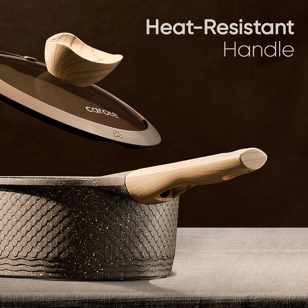 CAROTE induction-compatible cookware heats quickly on all cooktops