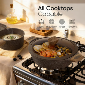 CAROTE nonstick granite coating promotes easy release and quick cleanup
