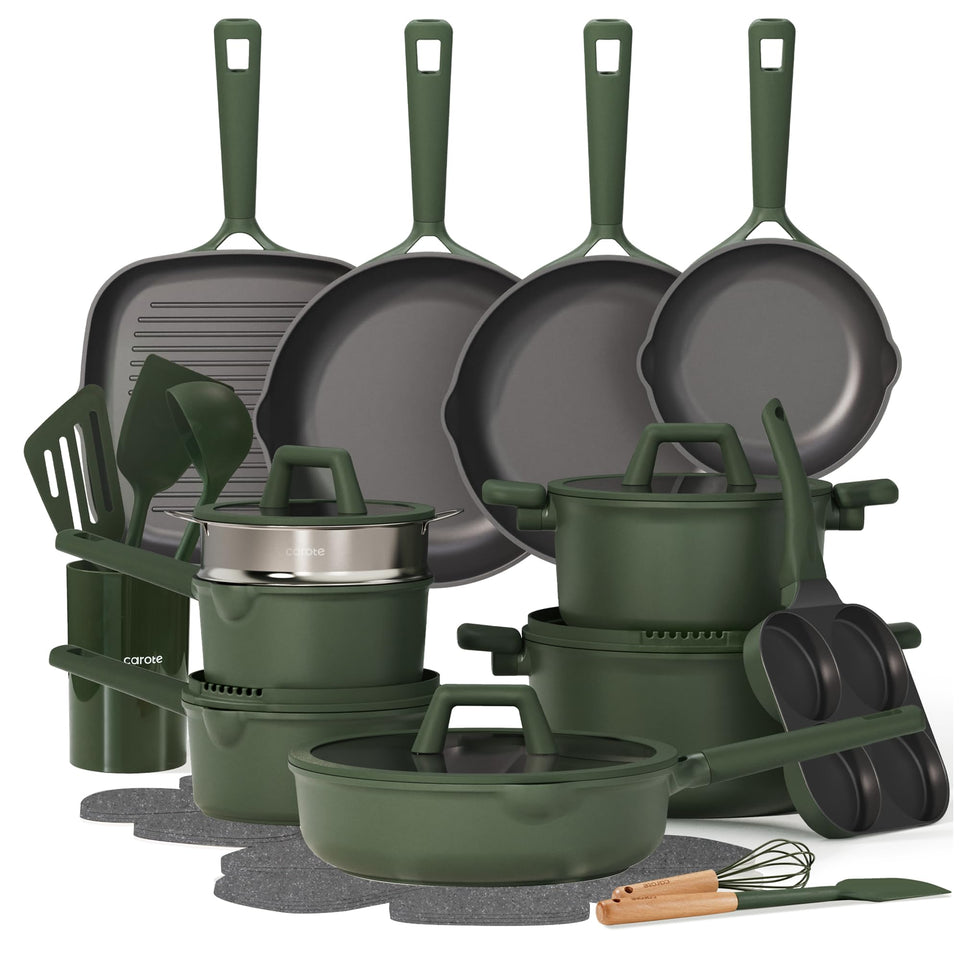 CAROTE 31pcs pots and pans set full collection for kitchen versatility.