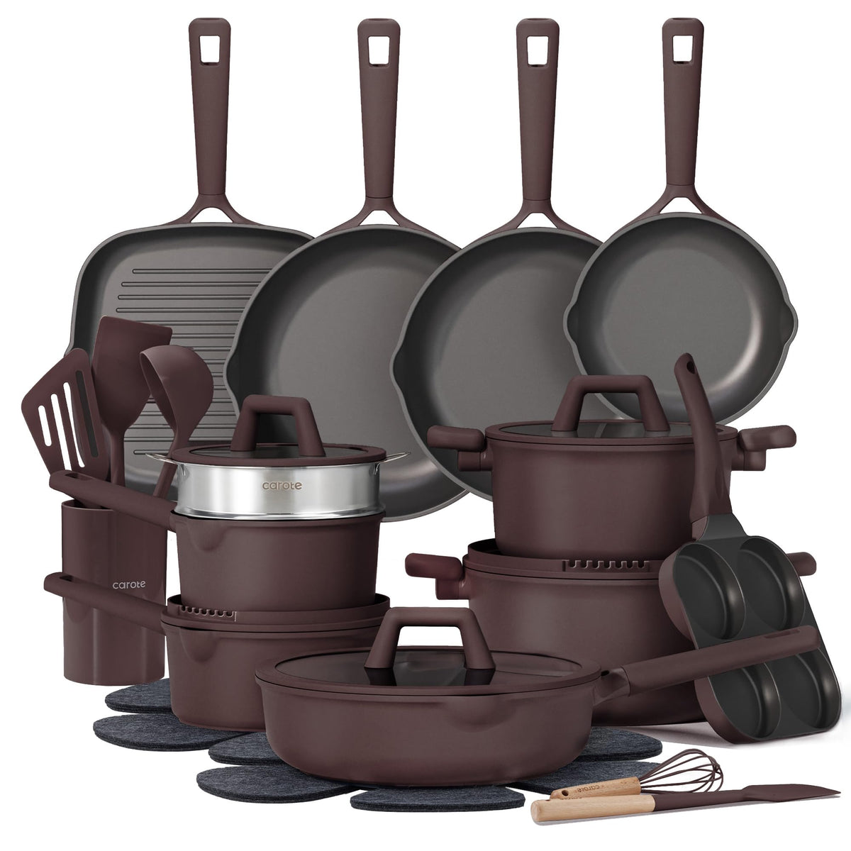 CAROTE 31PCS cookware set overview highlighting versatility for everyday meals.