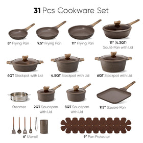 CAROTE 2-qt and 3-qt saucepans with lids offer efficient heat and convenient simmering