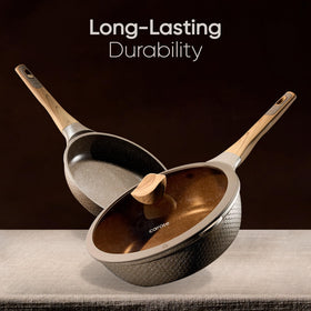CAROTE 4.3-qt sauté pan enables even searing and sautéing