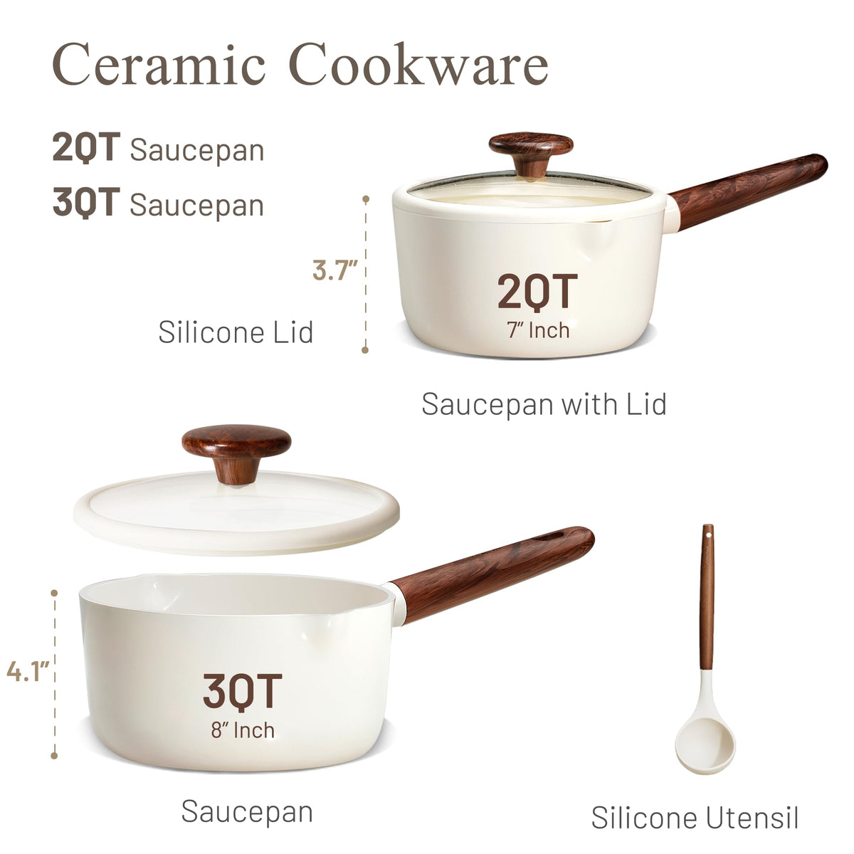CAROTE 3QT sauce pan with lid demonstrates even heat on various stoves.