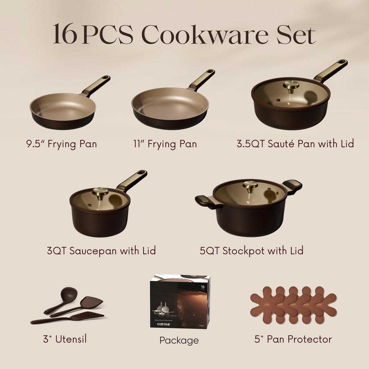 CAROTE 3qt saucepan with lid for precise simmering and sauces