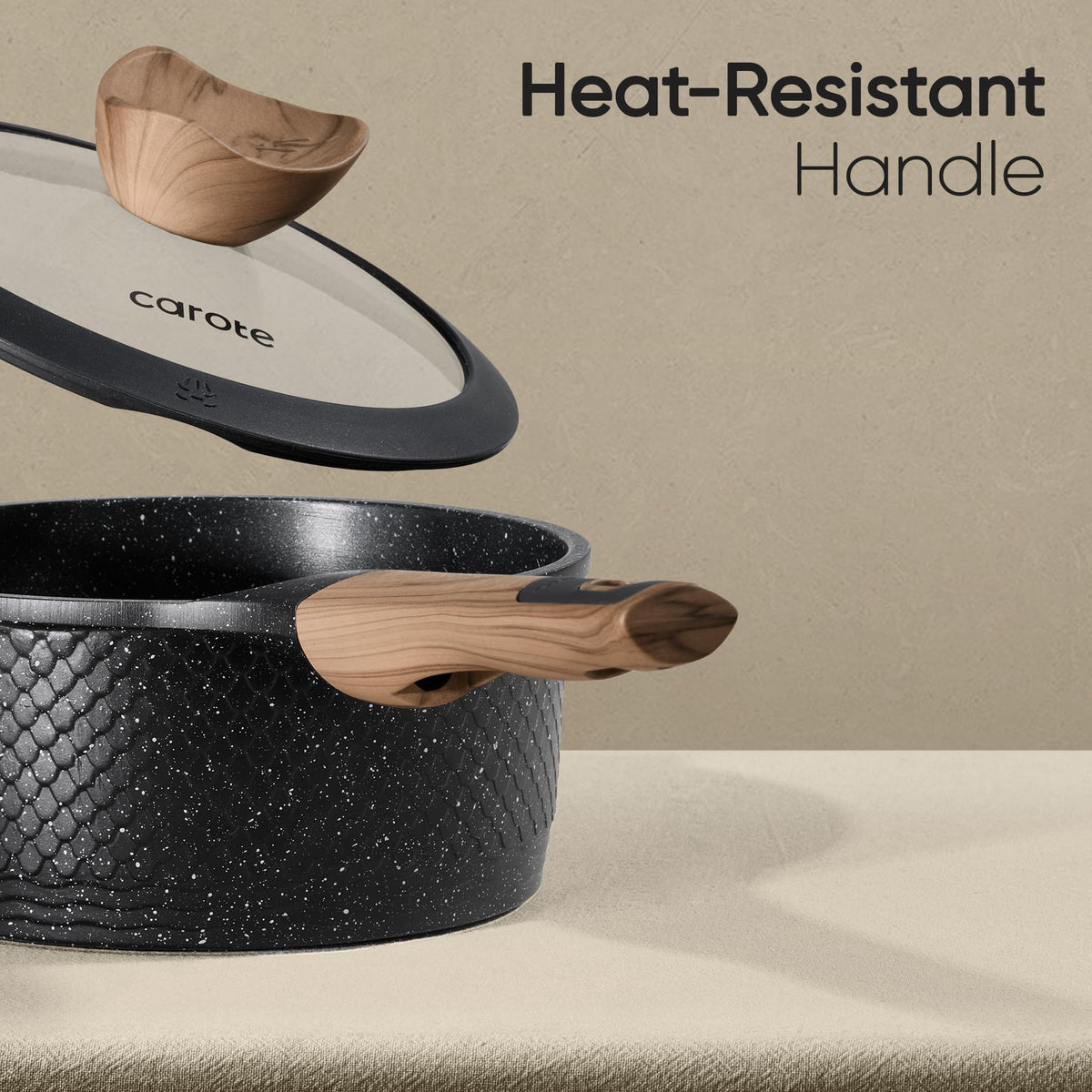 CAROTE 4.5qt stockpot with lid for stews.