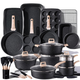 CAROTE 44-piece nonstick pots and pans set for effortless cooking on any stove