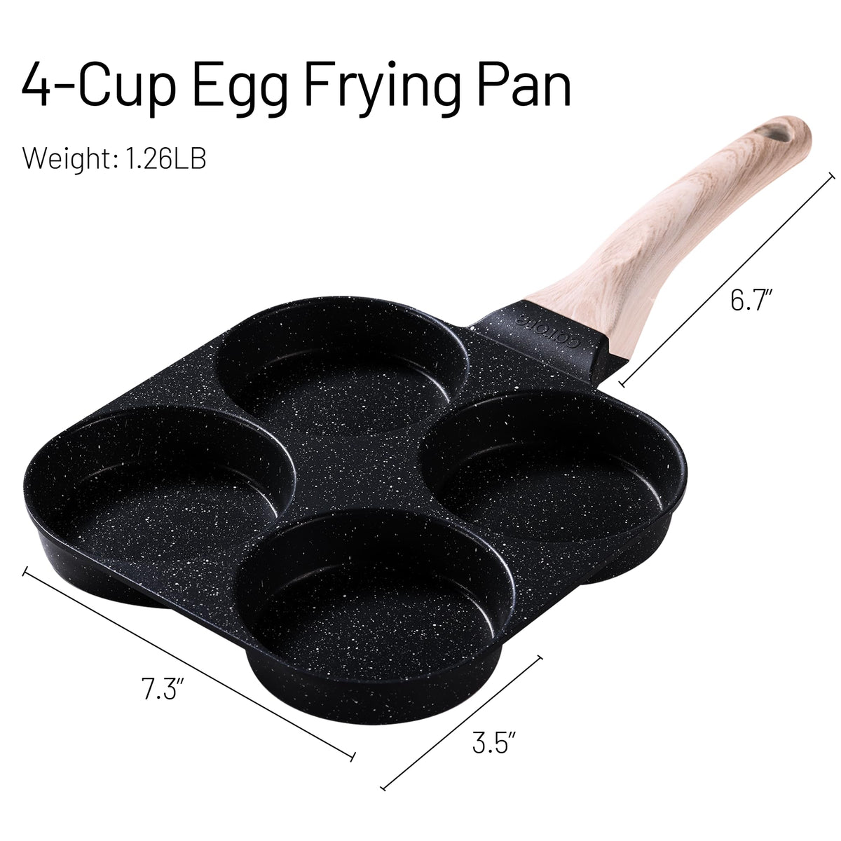 CAROTE 4-Cup Granite Omelette Pan with four-egg area for multiple eggs.