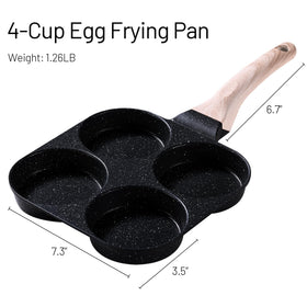 CAROTE 4-Cup Granite Omelette Pan with four-egg area for multiple eggs.