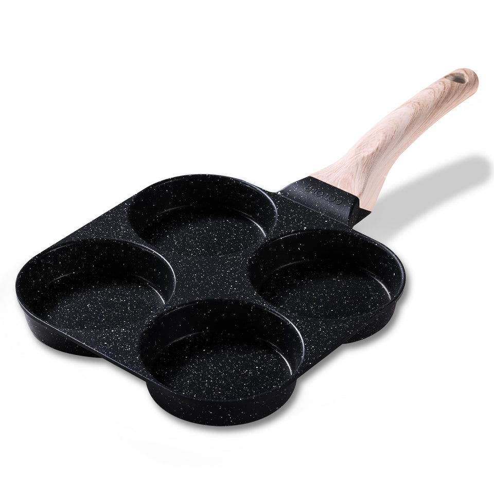 CAROTE 4-Cup Granite Omelette Pan top view, ideal for quick breakfasts.