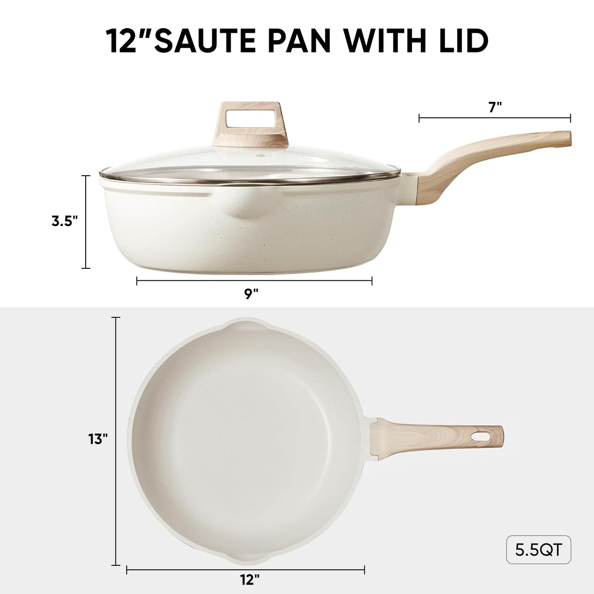 CAROTE jumbo saute pan with pour spout – precise pouring reduces mess