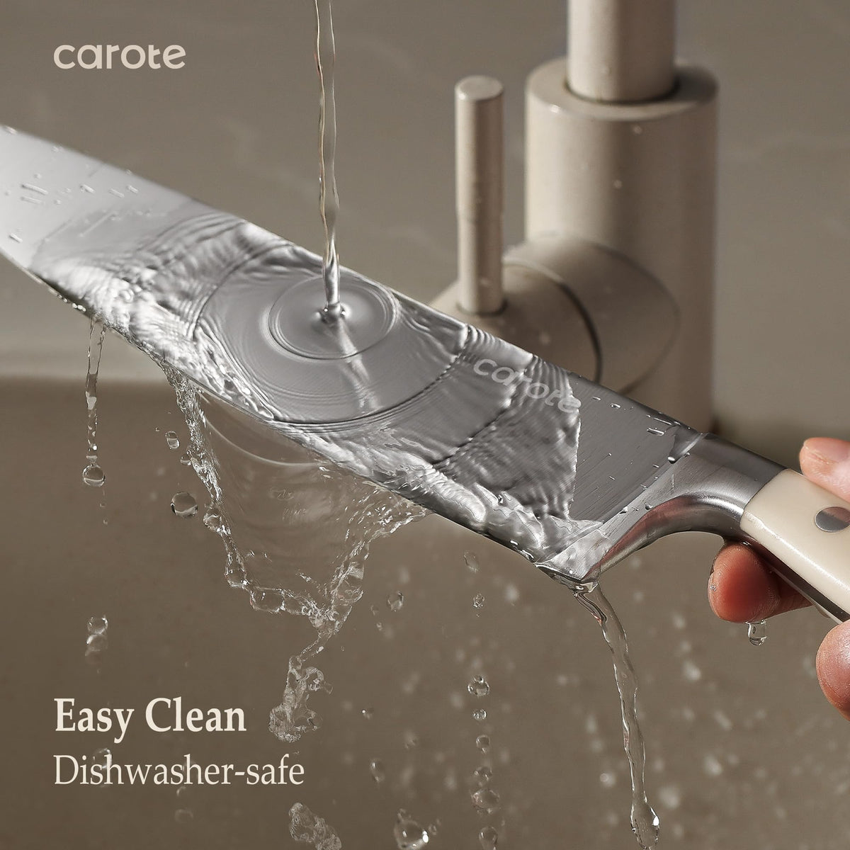 CAROTE 5-inch utility knife for versatile prep tasks.