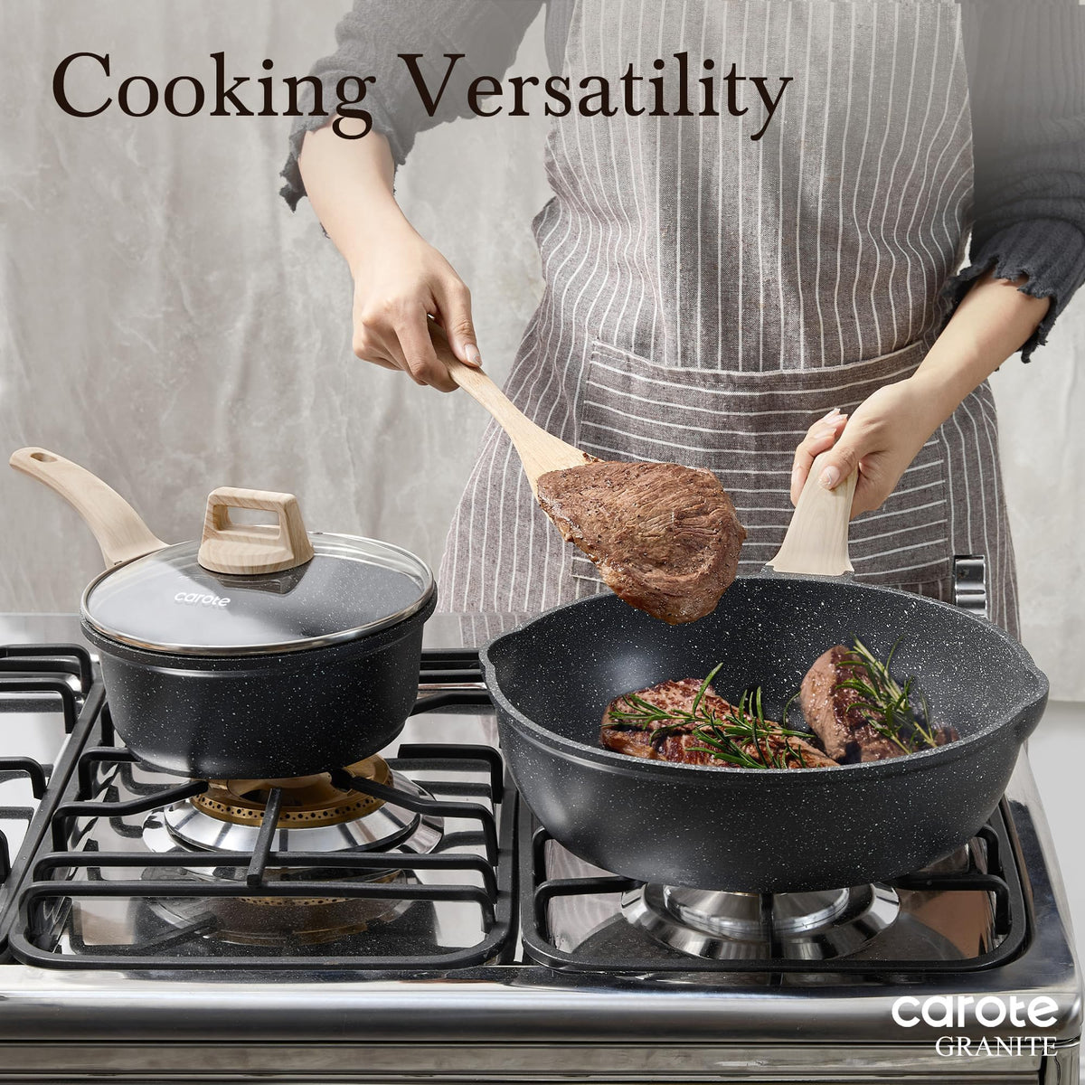 CAROTE easy clean design supports healthier meals with less oil.