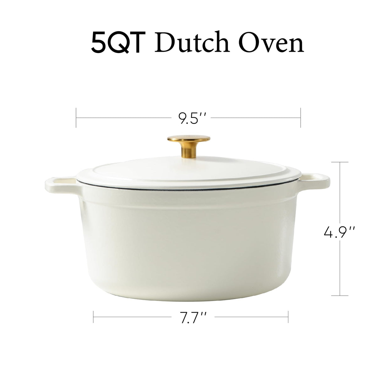Carote 5qt interior enamel close-up for easy release and cleanup.