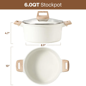 CAROTE stock pot side view – even heating for consistent results.