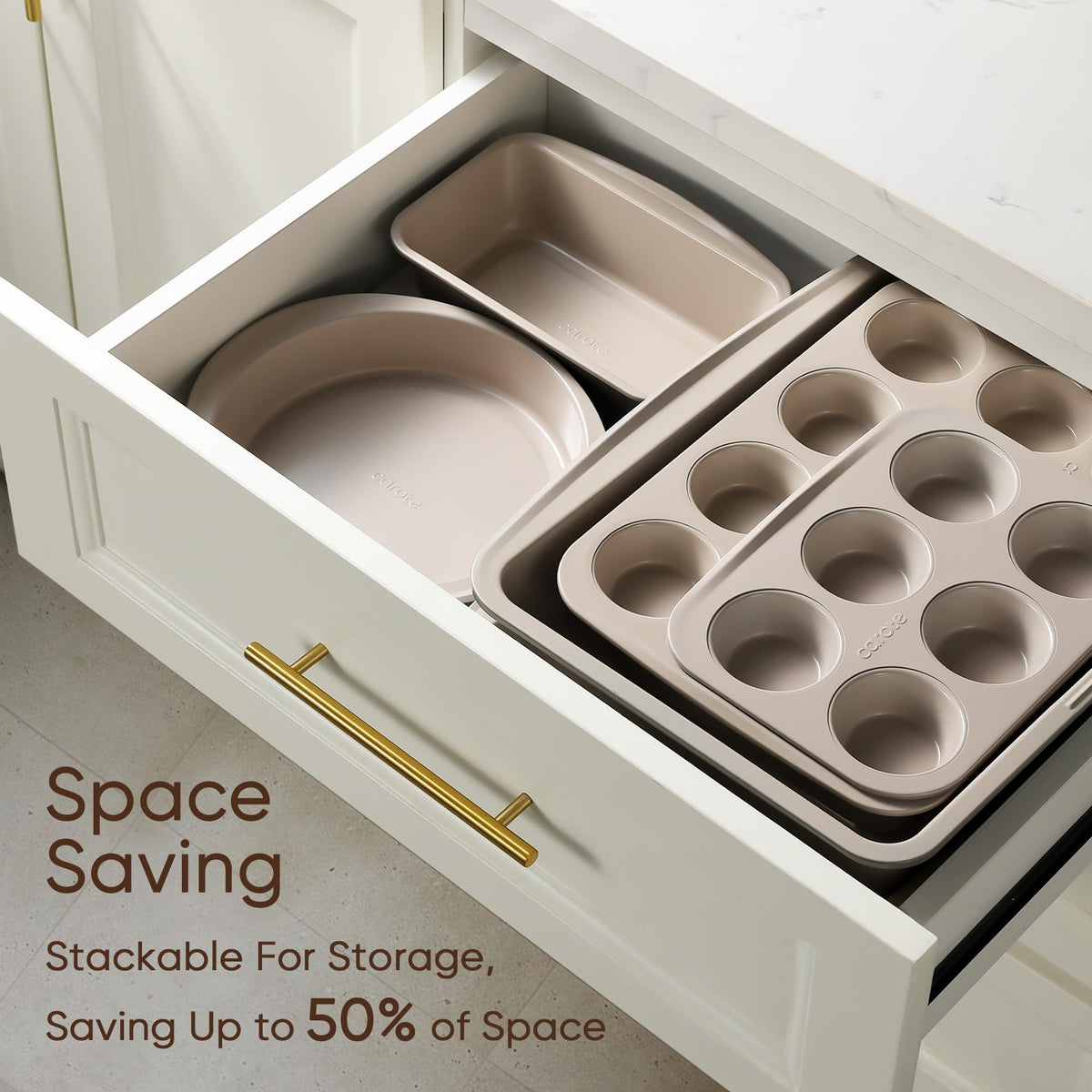 CAROTE 7-piece bakeware 9-inch round pan for versatile cakes and even layers.