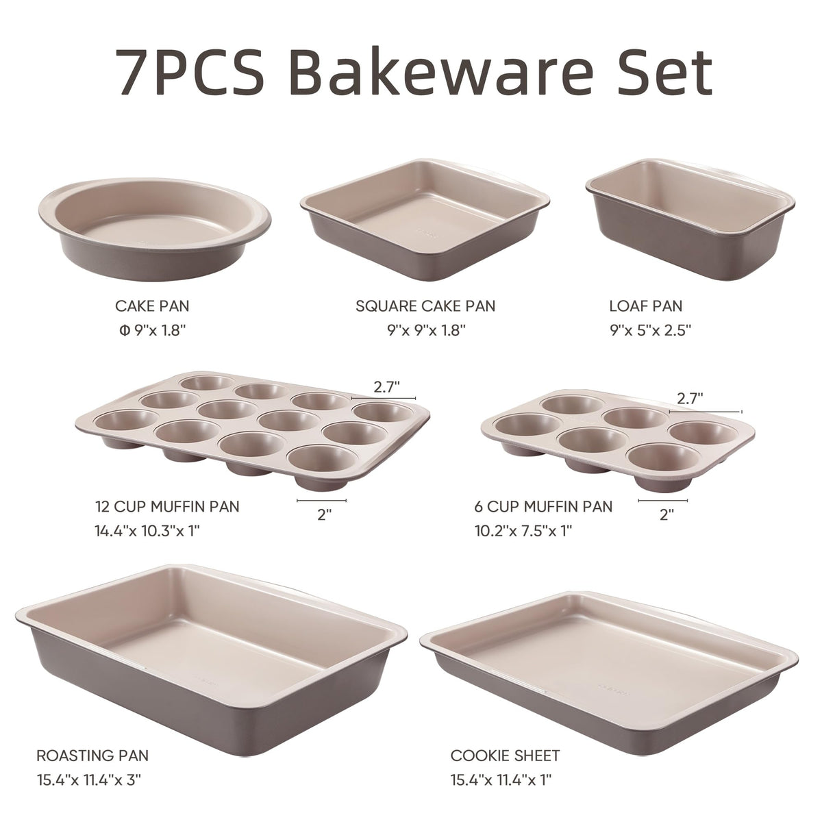 CAROTE 7-piece bakeware roaster pan designed for even heat distribution.