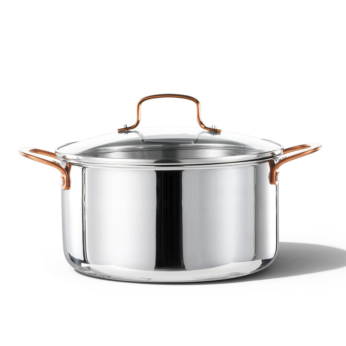 CAROTE 8 Qt tri-ply stockpot with lid for even boiling and monitoring.