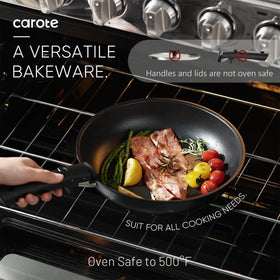 CAROTE 8in frying pan nonstick delivers easy release on stovetop.