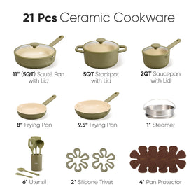 CAROTE 8-inch ceramic nonstick fry pan ready for quick searing and easy cleanup.