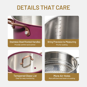 CAROTE 8QT dishwasher-safe stockpot for easy cleanup.