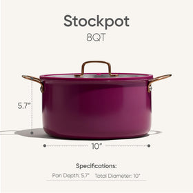 CAROTE 8QT stockpot side view highlights tri-ply construction.